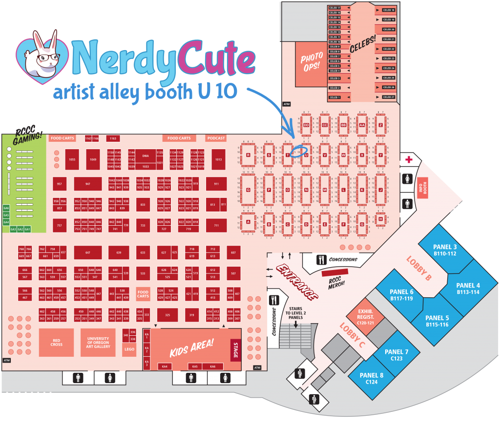 Find us in Artist Alley booth U10 at Rose City Comic Con