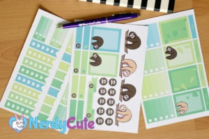Our newest addition - cute, nerdy sloth planner stickers!