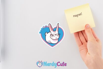 nerdy bunny heart magnet